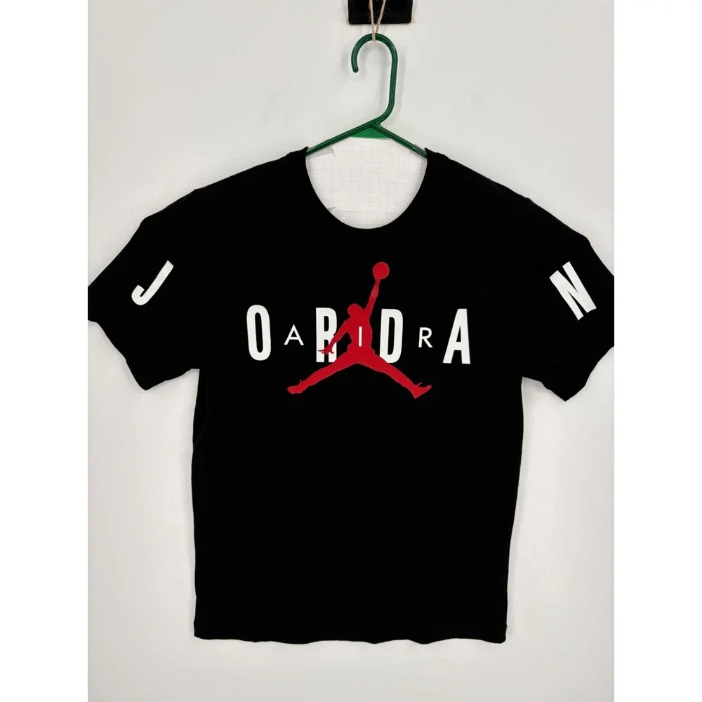 Air Jordan Jumpman Men's Black Spellout Short Sleeve Tee Shirt DV1445-010, NWT M